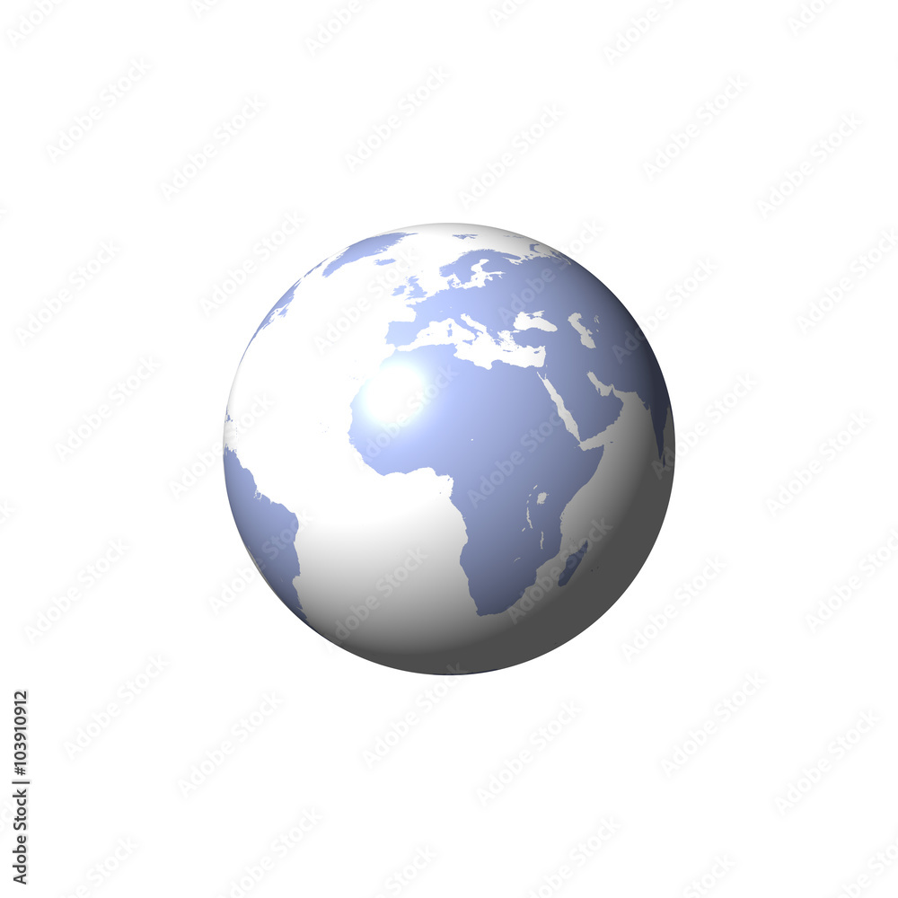 Weiß-hellblauer Globus