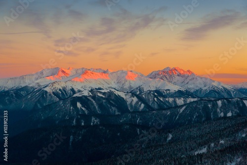 Mountain sunset winter © erainbow
