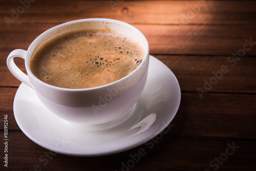 Invigorating morning cup of coffee