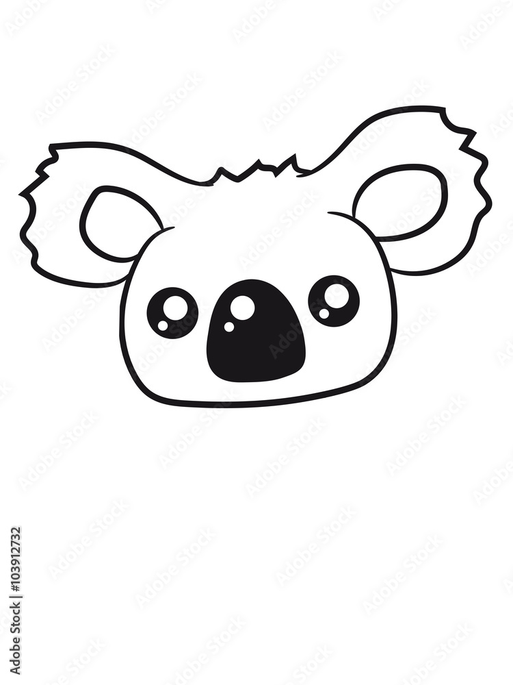 Naklejka premium sweet little cute koala head face