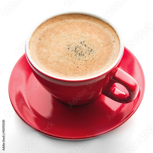 Red coffee cup isolated
