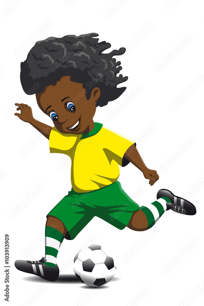 boy soccer player on the run beats a soccer ball boy soccer player on the run beats a soccer ball