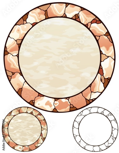 stone circle border with variations