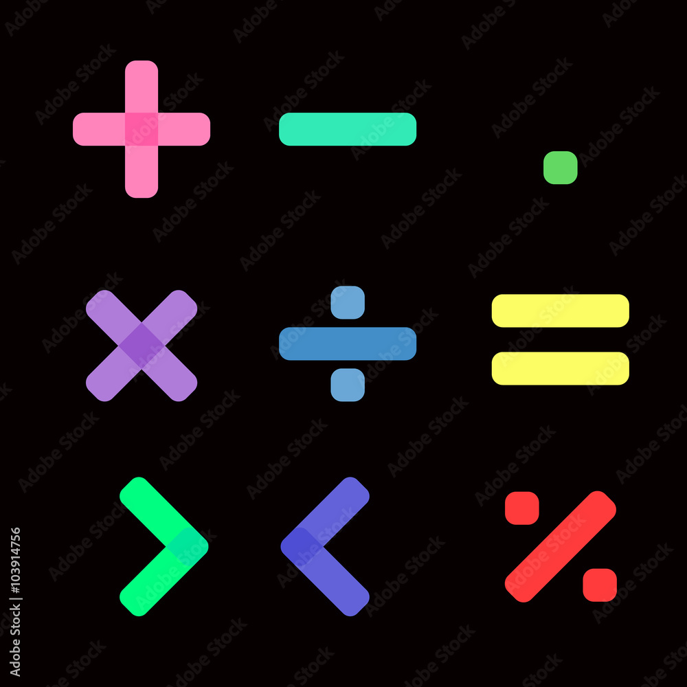 Obraz premium Math symbol in black background