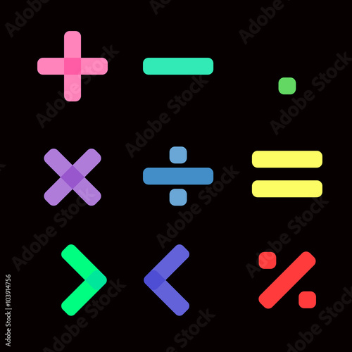 Math symbol in black background