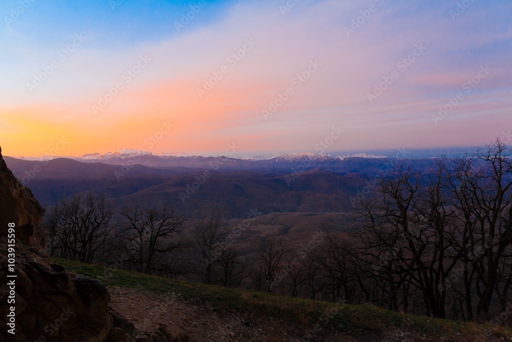 Obraz premium Mountain sunset autumn