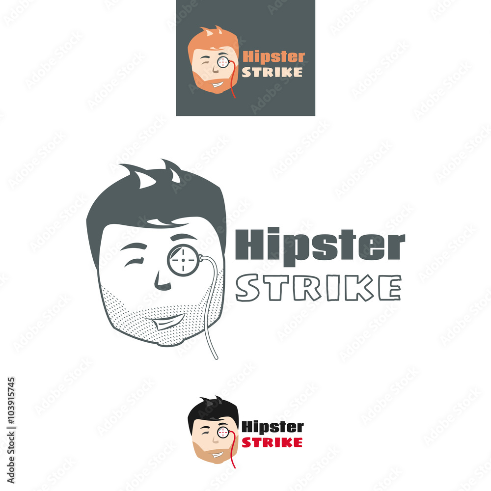 Hipster strike - schtick, vector illustration Hipster strike - schtick, vector illustration