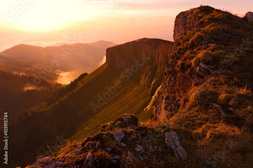 Mountain sunset autumn