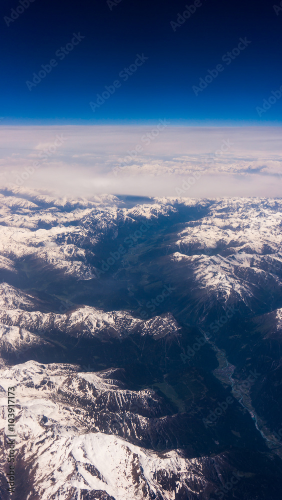 Fototapeta premium Landscape of Mountain. view from the airplane window
