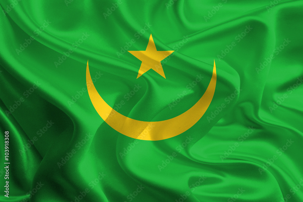 Waving Fabric Flag of Mauritania Waving Fabric Flag of Mauritania
