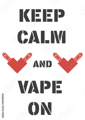 Poster with electrons cigarettes in the form of heart