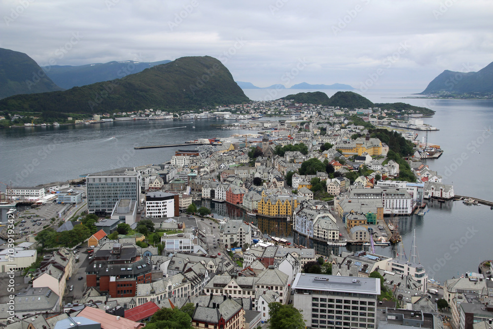 Naklejka premium Alesund, view from the Aksla hill