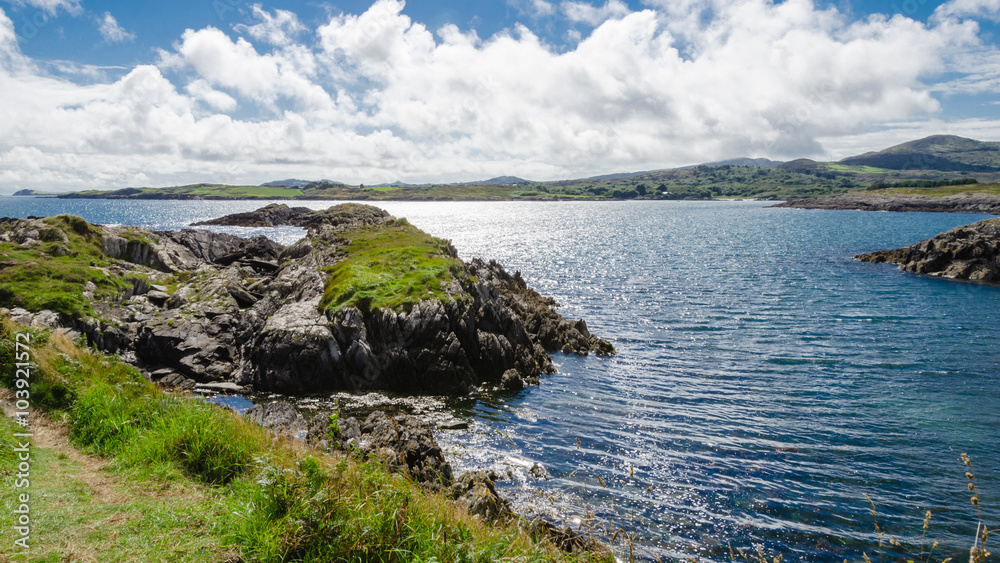 irish shore, landscape of scenic seaside ireland