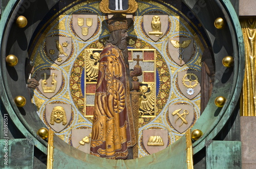 Canvas Print Ankeruhr (Anker clock), famous astronomical clock in Vienna, Austria built by Franz von Matsch in 1914