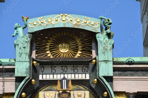 Photography Ankeruhr (Anker clock), famous astronomical clock in Vienna, Austria built by Franz von Matsch in 1914