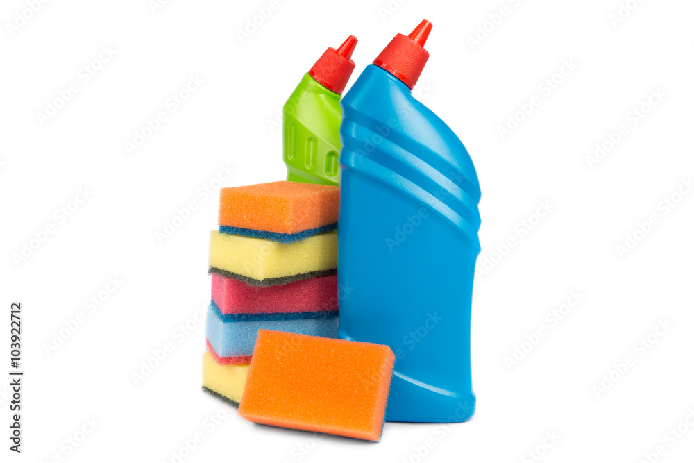 Cleaning equipment isolated on white background Cleaning equipment isolated on white background