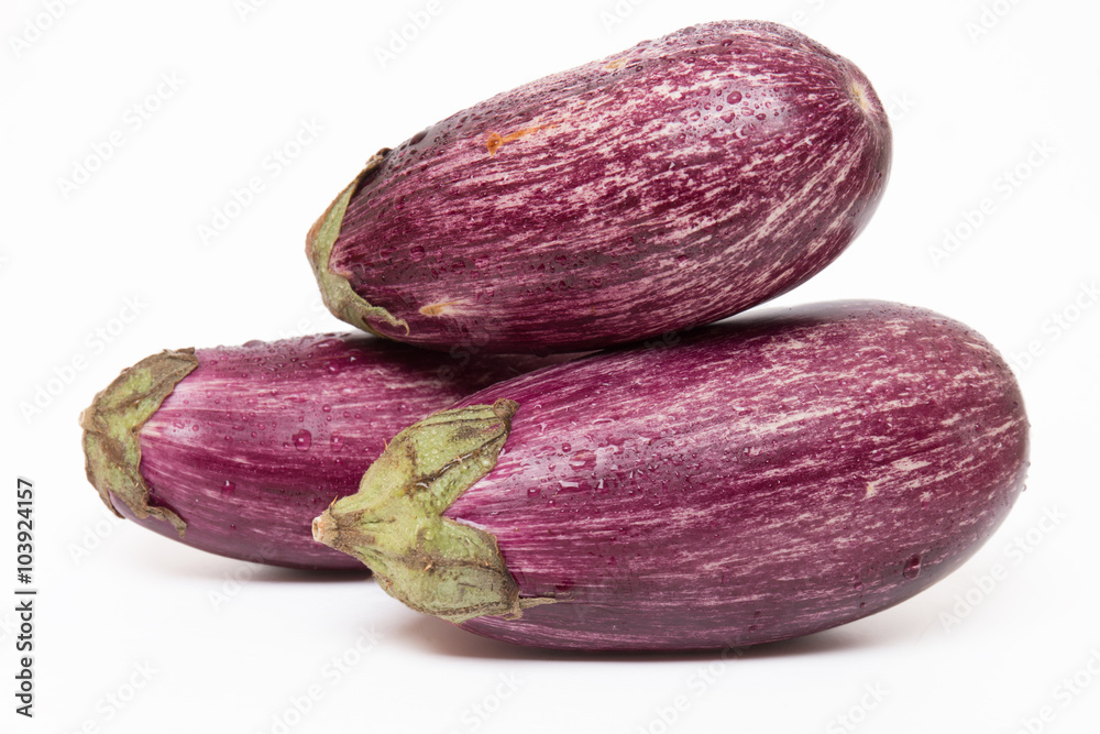 eggplants isolated on a white background. eggplants isolated on a white background.