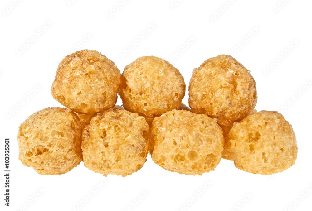 Cereal balls on white background Cereal balls on white background