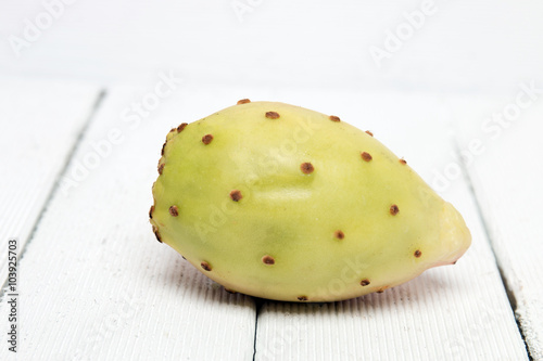 Opuntia ficus-indica cactus fruit on a white background photo