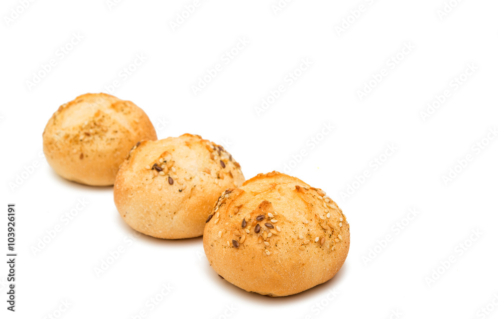 French bread rolls isolated