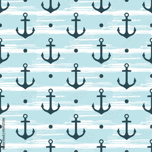 Vector seamless pattern with anchors