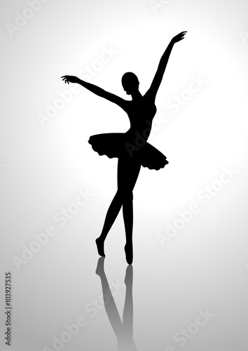 Silhouette illustration of a ballerina