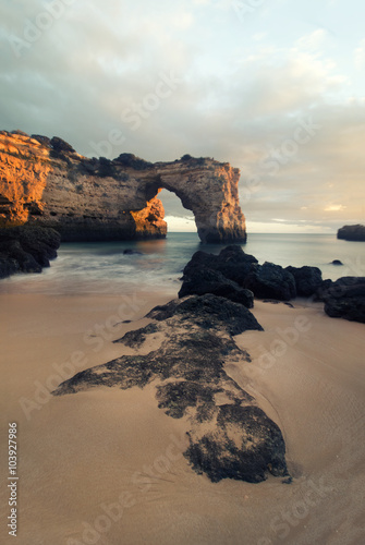 Beautiful Albandeira beach, Algarve, Portugal photo