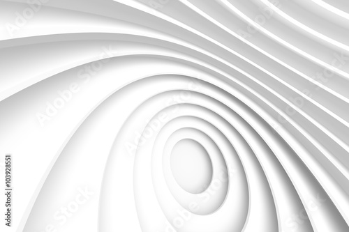 Fototapeta Naklejka Na Ścianę i Meble -  3d White Abstract Circular Background