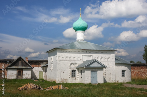 Small church in Staraya Sloboda in Saint-Petersburg region, Russ