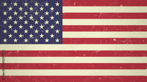 American vintage flag.
