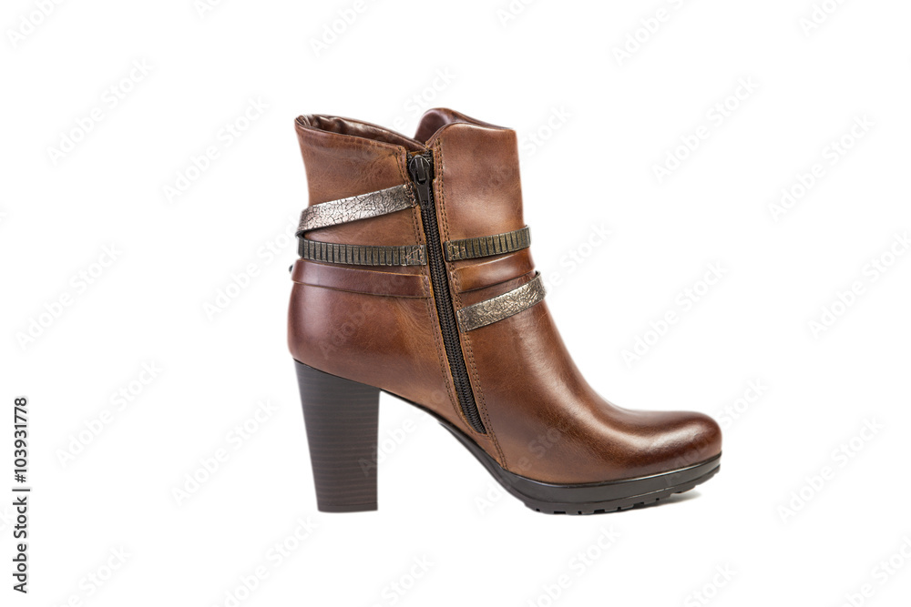 spring brown boots for women shoes on a white background, online shop