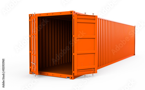 Orange container isolated on white background
