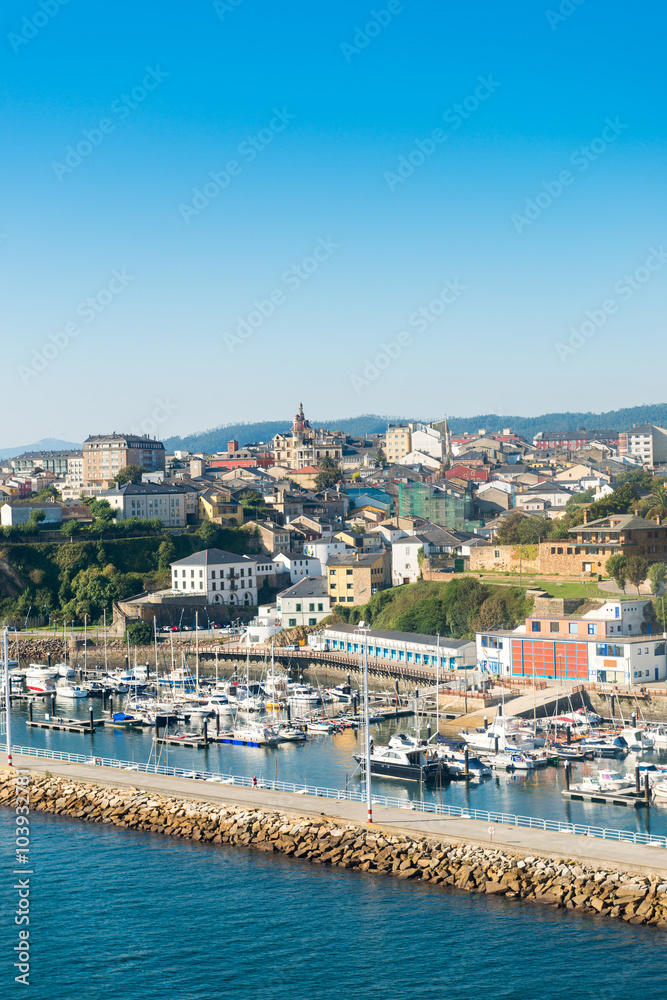 City view and yacht port of Ribadeo