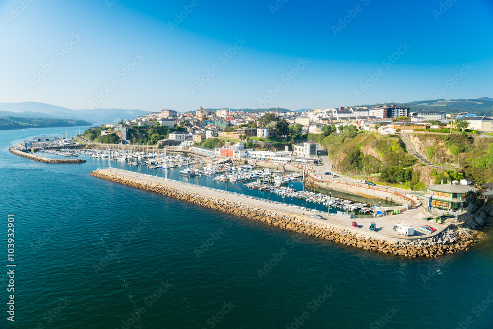 City view and yacht port of Ribadeo