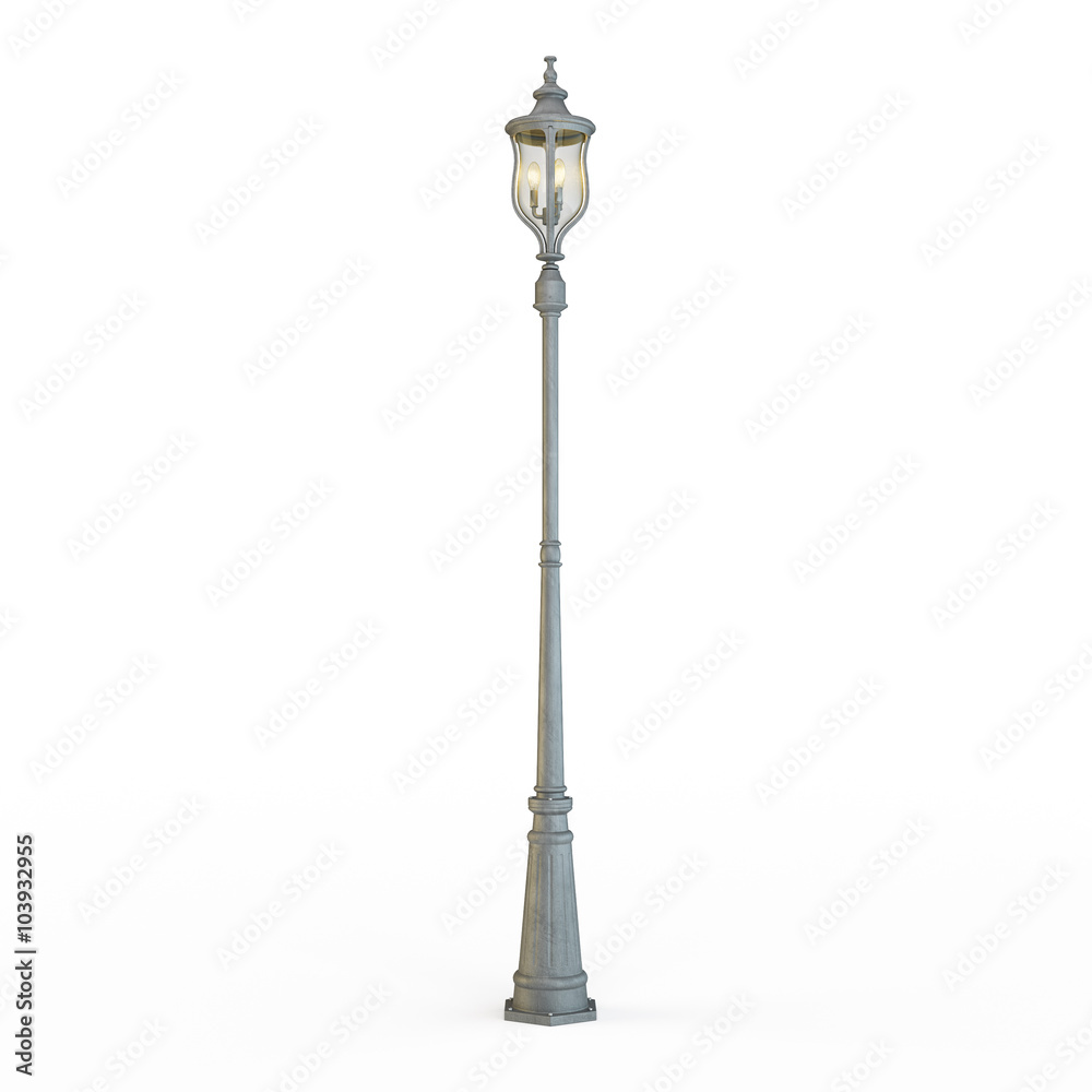 Street lamp post isolated on white Street lamp post isolated on white