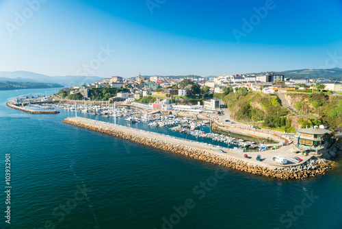City view and yacht port of Ribadeo photo