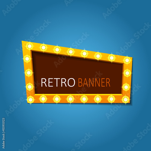 Vector bright retro banners with light effects