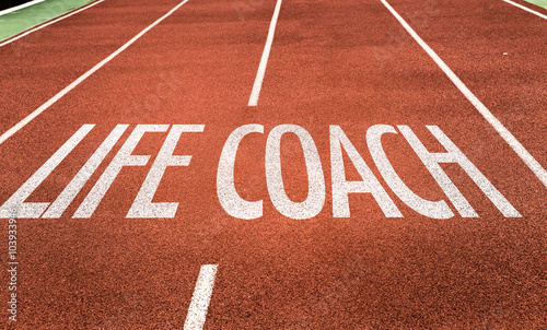 Life Coach written on running track