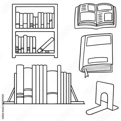 vector set of bookshelf