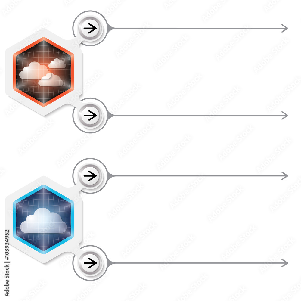 Obraz premium Two abstract frames for your text and clouds