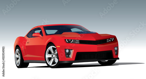 Modern sport car. Vector EPS10 isolated, separated layers, one click repaint © ESImages