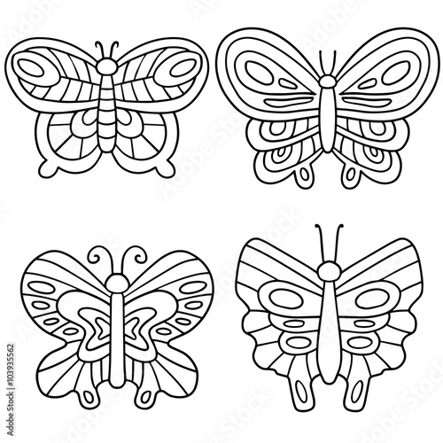 vector set of butterfly