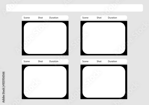 Traditional television 4 frame storyboard template