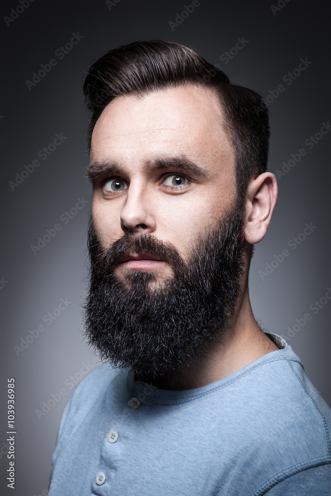 Fototapeta premium studio portrait of stylish bearded man;