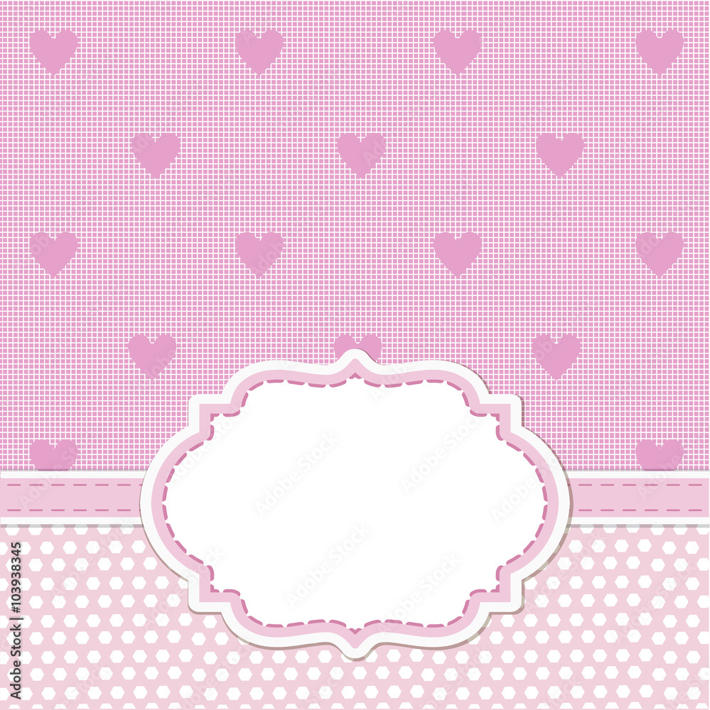 Pink card invitation for baby shower, wedding or birthday party with white stripes. Cute background with white space to put your own text. Pink card invitation for baby shower, wedding or birthday party with white stripes. Cute background with white space to put your own text.