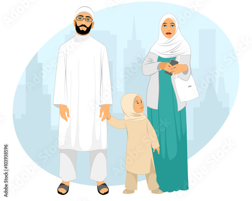 Young muslim family