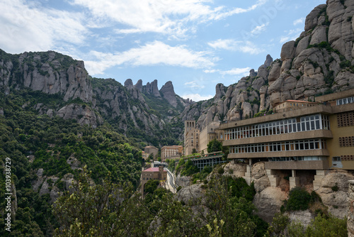 View of Montserrat monastery near Barcelona, Catalonia, Spain.