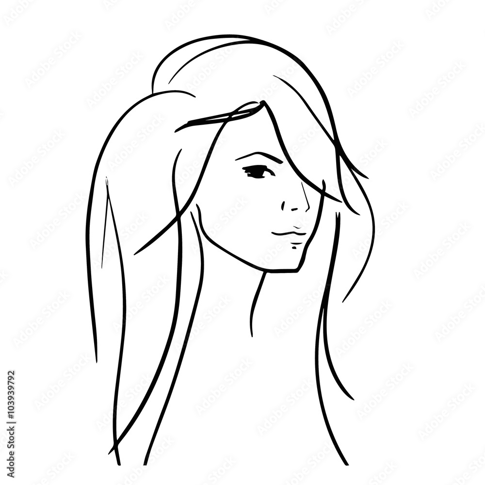 Hand drawn model woman vector icon illustration . Hand drawn model woman vector icon illustration .