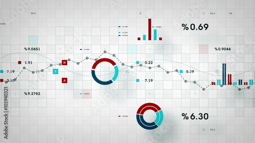 Graphs and other business data developing over time. Available in multiple color options. All clips loop seamlessly.
