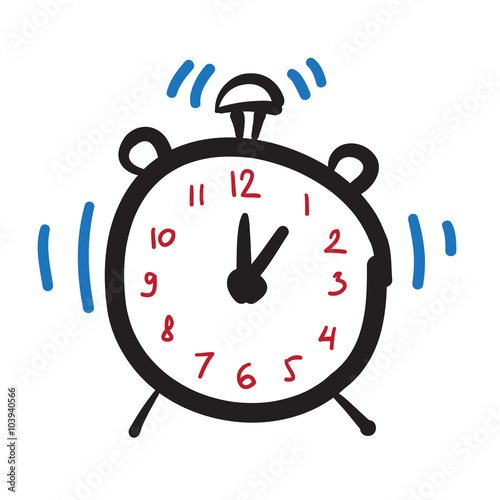 Hand drawn clock vector icons set illustration.